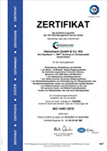 ISO 14001:2015 Zertifikat HEINZMANN