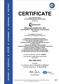 ISO 14001:2015 Certificate HEINZMANN